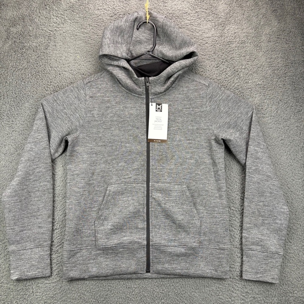 Members Mark Kids Everyday Tech Jacket Full Zip Gray XL 14‎ 16 Moisture Wicking